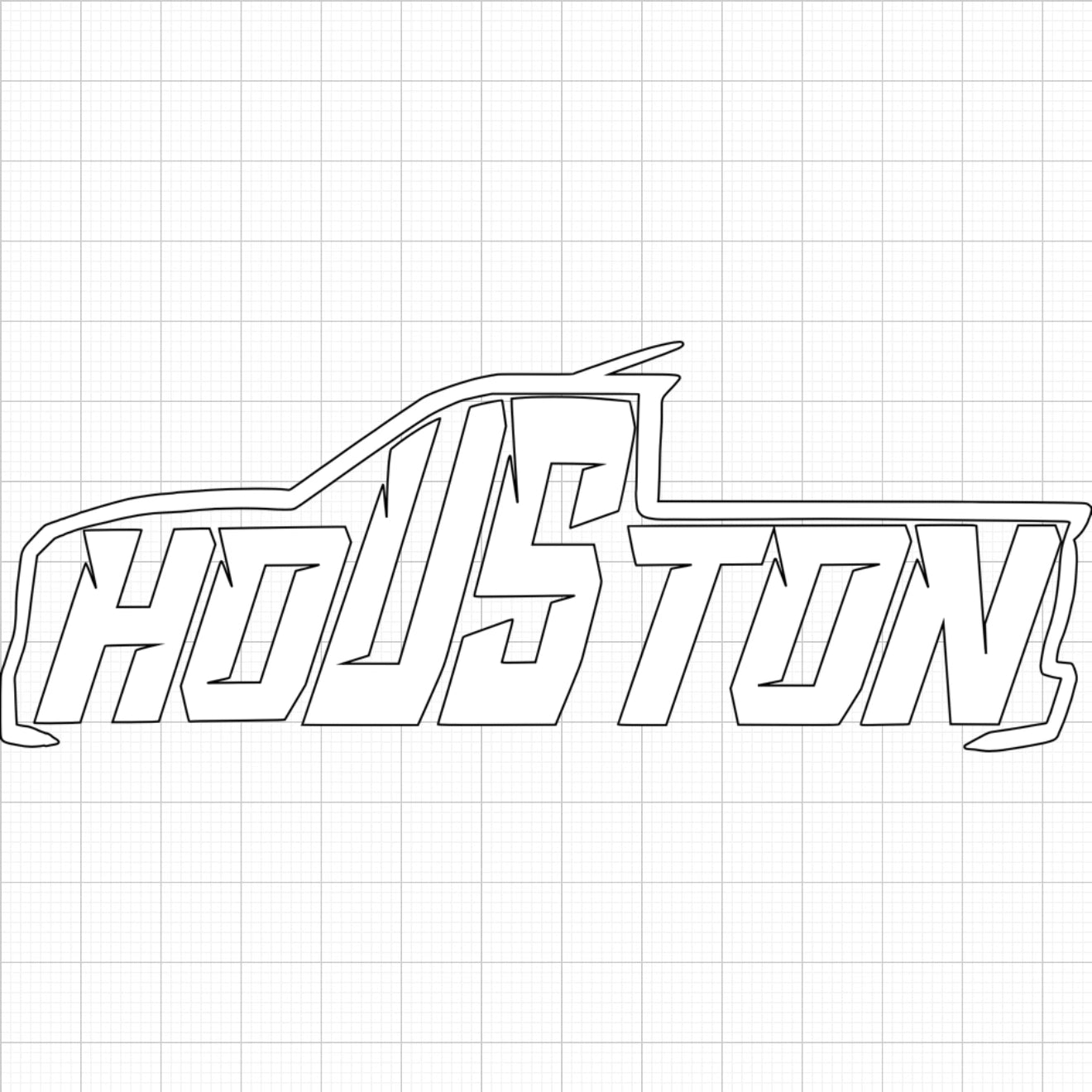 Houston Truck Decal 11.5” x 4.5”